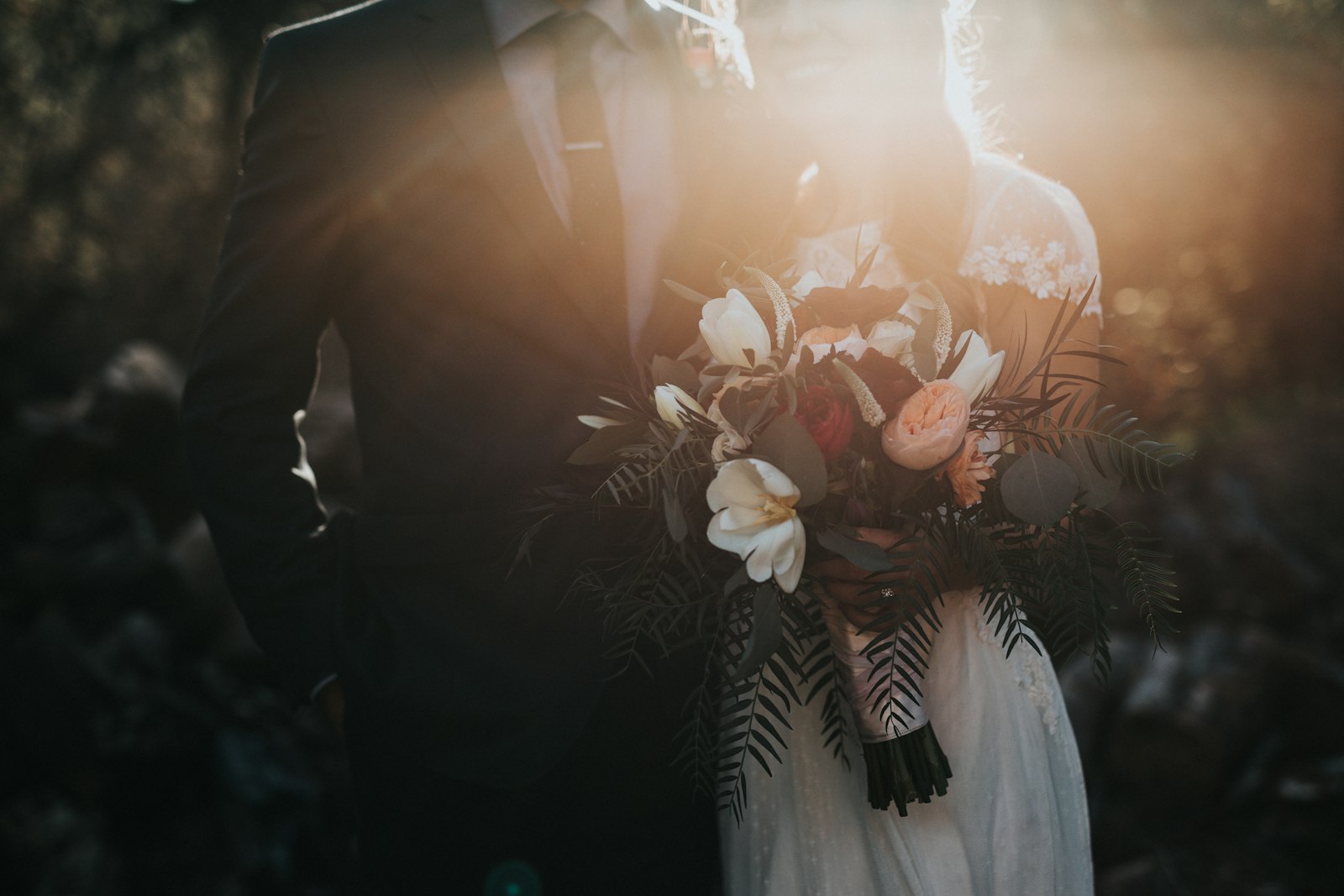 Couple sharing a moment on their wedding day in the New Zealand countryside